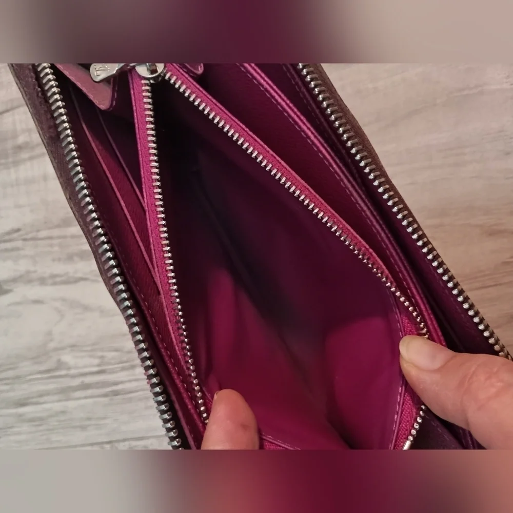 Louis Vuitton Zippy Organize Cassis Purple Leather Women Long Wallet